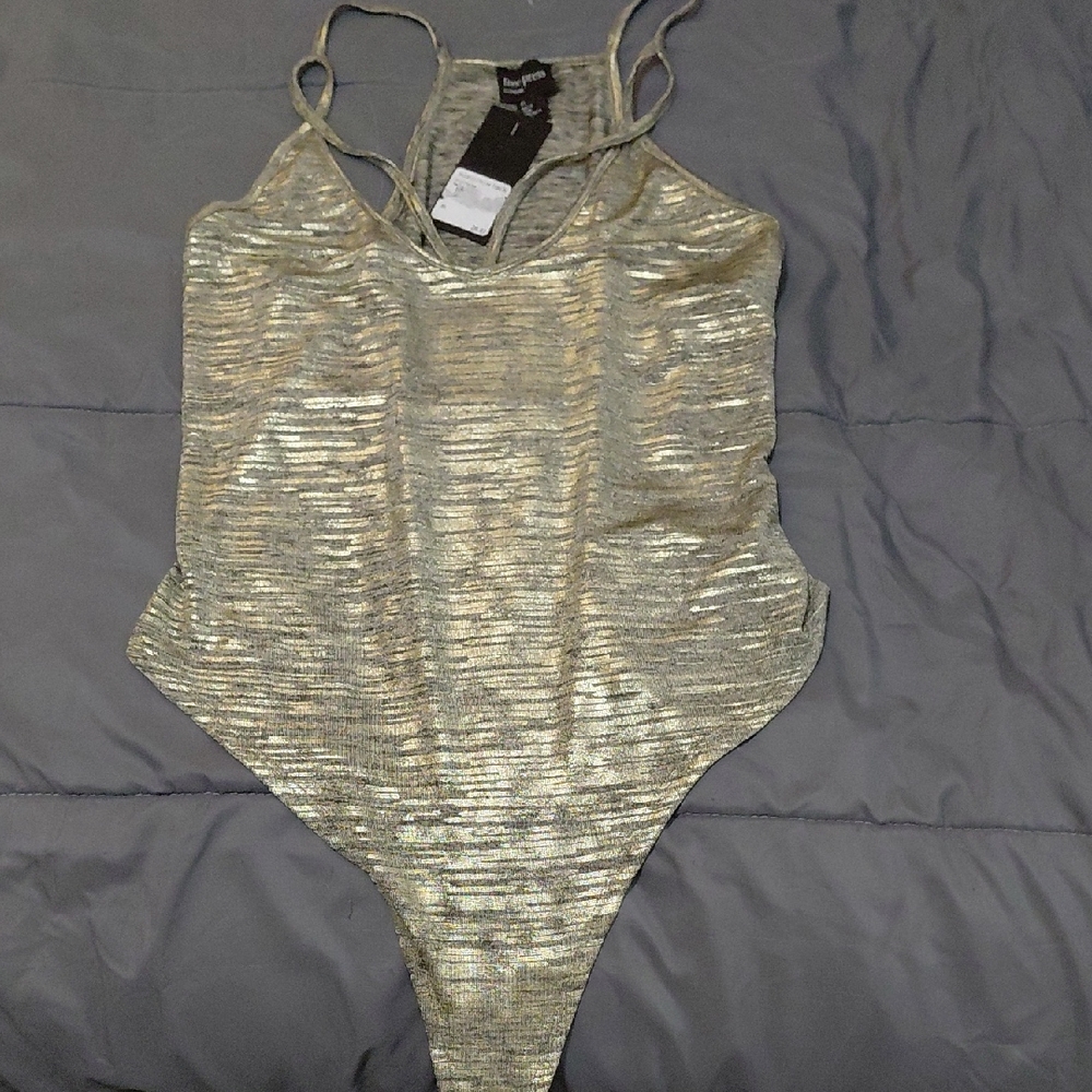 Free Press Metallic Gold Women's One Piece